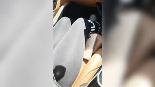 Step Milf inside Filla Pants got Plowed inside the Vehicle by Step Son while Dad Shopping Food