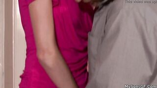Slender blonde barely legal blows and ride older huge dick