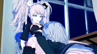 Chiaki strap on fucks Junko Enoshima rough and makes her
