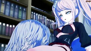 Chiaki strap on fucks Junko Enoshima rough and makes her
