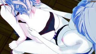 Chiaki strap on fucks Junko Enoshima rough and makes her