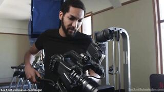 Camera man binds and whips instructor