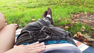 Slutty Blonde Teenagers Riding a Penis inside Crowded Outdoors Park