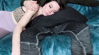 Step Milf Lays & Rest inside Step Son's Lap during Clip Time