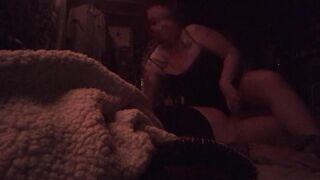 Chubby Gothic girlfriend Riding her Man