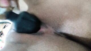 Hispanic Bitch Having Fun with her Stunning Cunt Masturbating with a Magic Wand for Orgasms