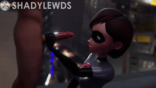 Helen Parr Rooftop Hand Job (Grey Suit)