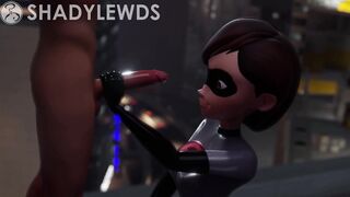 Helen Parr Rooftop Hand Job (Grey Suit)