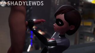 Helen Parr Rooftop Hand Job (Grey Suit)