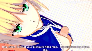 Fate/Stay Night: Fucking Rin and Saber at the same Time (3D Cartoon Uncensored)