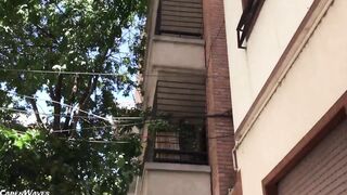 When Risky Balcony Sex Gets Interrupted...