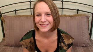 Watch this brand new teen deep throat a fat cock
