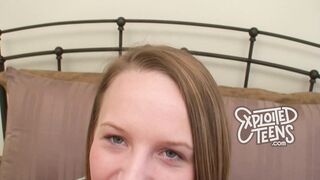 Watch this brand new teen deep throat a fat cock