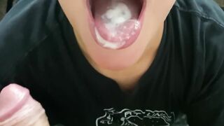 Choked on 2 MONSTROUS Loads before he went to Work - 6 Days Edging - Cum Shot Queen