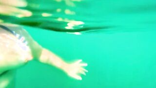Naked Swimming Outdoor Beach Underwater, Huge Natural Melons and Long Nipples