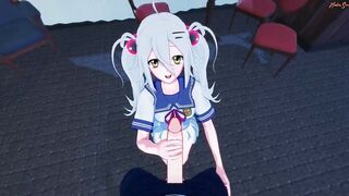 Giving Chiru Kondo a point of view facial, then she bounces on
