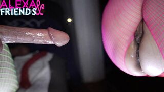 POUNDED & FINGER BANG. Huge Cock inside Pink Skirt Pounds Step Milf Squirting, Cummed & Creampie Sex PREVIEW