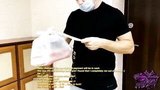 Sushi delivery man screwed a client who had no cash