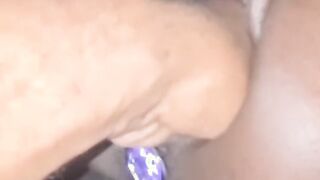 Blowing her Buttplug while Fisting Black London