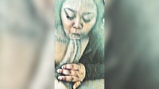 Turned On Step Sister Blows Long Meechie up after a Shower