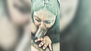 Turned On Step Sister Blows Long Meechie up after a Shower