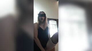 sluts Masturbates near the Window and Fucks on a Dresser