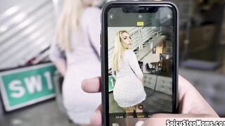 Today my blonde stepmom blown my cock