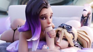 【MMD R-19 year old SEX DANCE】DOUBLE BJ BOMBSHELL SWEET SATISFACTION EROTIC MOUTHS 激しいフェラ [MMD]