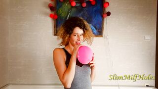 Petite Bombshell with Curly Hair Deepthroats and Swallows Cum SlimMilfHoles