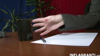 Tiny Breasts Secretary Rides Dick on the Desk