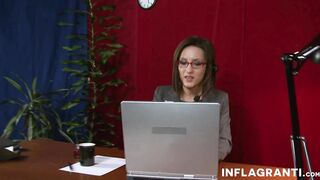 Tiny Breasts Secretary Rides Dick on the Desk