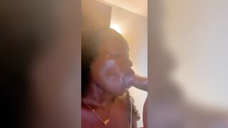 Chocolate Beauty Creamy Masturbate and Sloppy Sucking Off