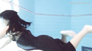 Gypsy African Haired Beauty Swimming Underwater