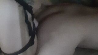 Ex-Wife Pegging Hubby Bent over on Couch