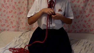 Rope Masturbation Shibari Solo Foreplay Adorable Teenagers BONDAGE