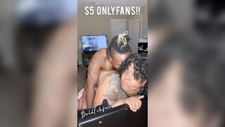 Dyke BBW Boned by Strap on Knees
