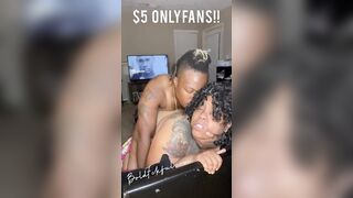 Dyke BBW Boned by Strap on Knees