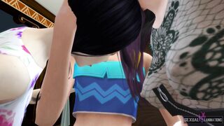 Lesbo Roommates have Dyke Three-Way with another Heterosexual Roommate - Sensual Bombshell Animations