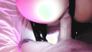 Very goddess Gf Eva Rubber into Mask Suck Long Penis point of view Screwed Soak Cunt Cum into Face Bondage Black Boots