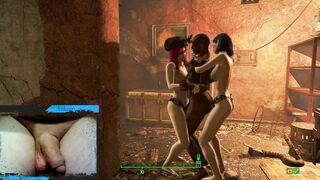 Alice and her Friend Fucks the Raider's Man with a Fake-Dick. Fallout four Sex Mod