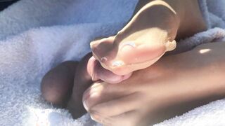 Beauty French Pedi Tan Nylons Vehicle Turf Job Tease
