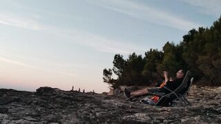 Day 12 - my Italian cougar can't help but Masturbate herself on the Beach Full of People