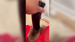 Wifey Having Fun with Long Vibrator Cream Pies