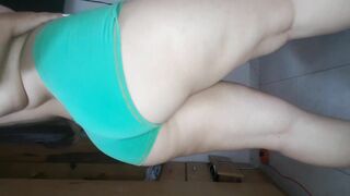 Dancing inside Mini Shorts and Showing my Pierced Titted