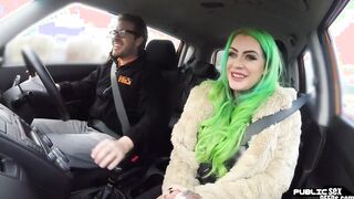 Curvy british driving schoolgirl blowing cock inside outdoor