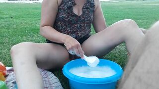 Just doing the Dishes... on a Campsite... without my Lingerie