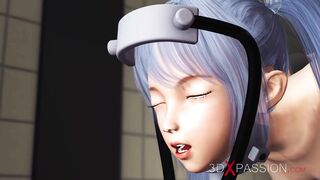 Adorable Japanese colegge bimbos and fucking machine