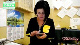 Having Fun on Web Cam with Strangers at Work - VikkiSexy