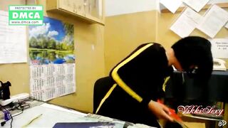 Having Fun on Web Cam with Strangers at Work - VikkiSexy