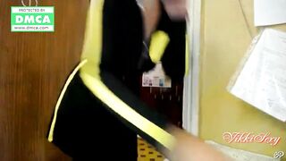 Having Fun on Web Cam with Strangers at Work - VikkiSexy
